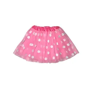 Pink & White Polka Dot Tutu Skirt – 3 Layer Tulle Skirt for Kids & Adults – Costume, Dance, Dress-Up