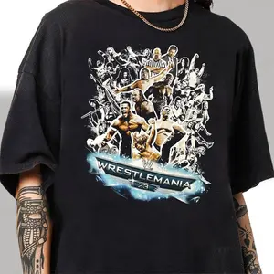 Vintage 2007 Wwe Wrestlemania 23 Rare 2 Sided John Cena Shawn Michaels Batista Undertaker Mr. Mcmahon Wrestling T Shirt