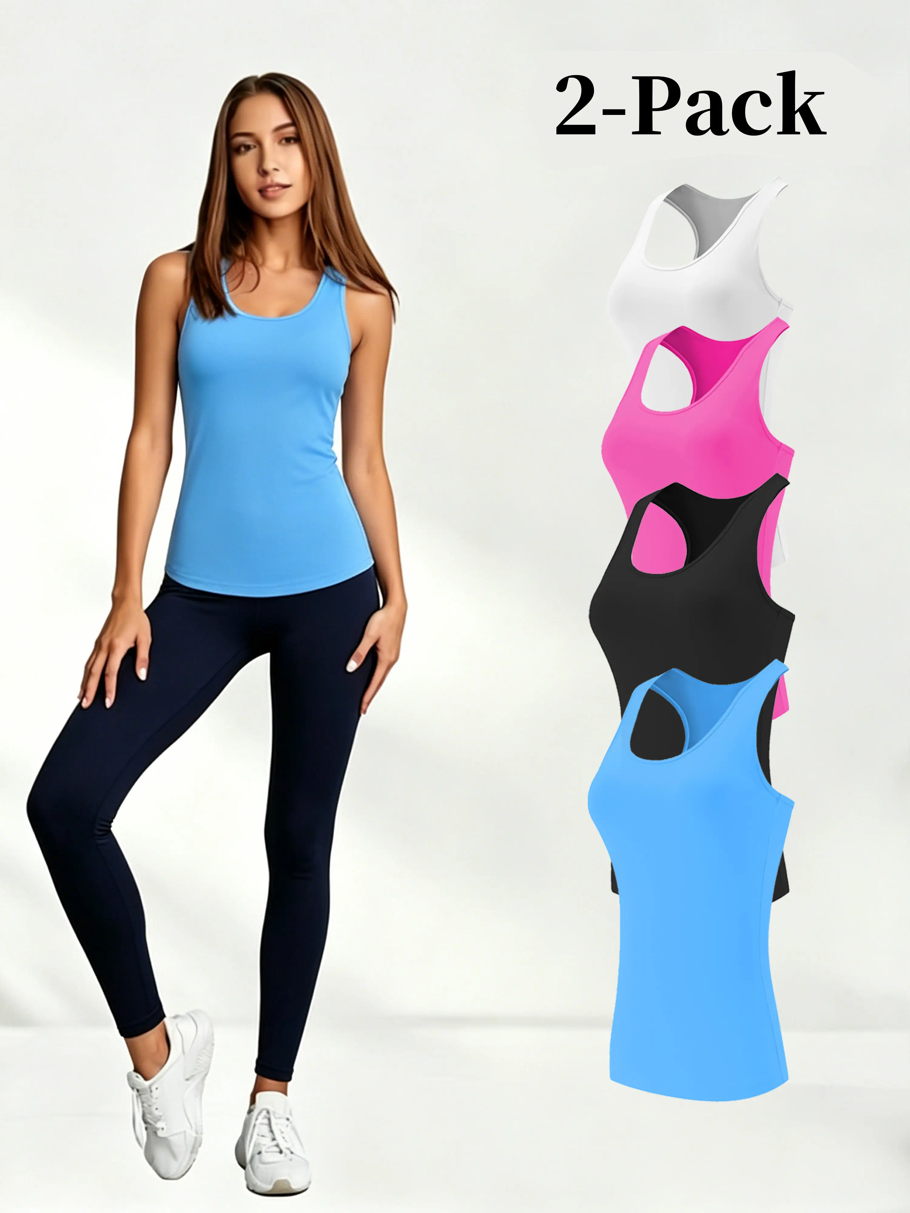 Women's Summer Quick-Dry Sports Tank Top - Womens Fitness Activewear, Breathable Fabric Athletic Performance Casual Athletic Women's Sports Vest for Gym Training, Running, Activewear Women's Sports Vest, Breathable Fabric Women's Sports Vest