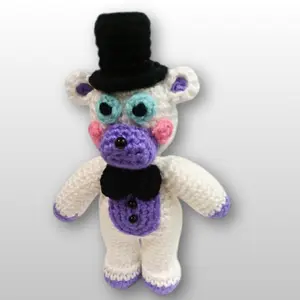 Handmade Crochet Helpy Bear Plush | FNAF Inspired Amigurumi | Cute Horror Game Collectible