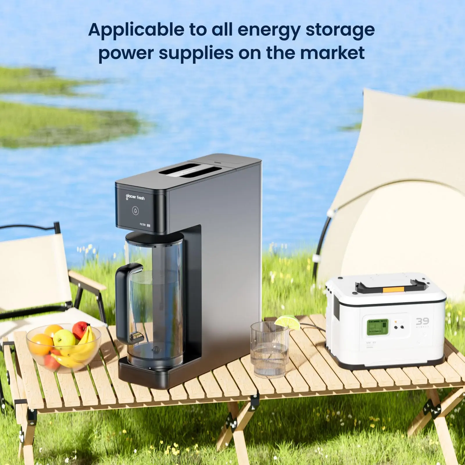 Glacier Fresh Portable RV Reverse Osmosis System, Carbon Fiber 3-in-1 Filter Cartridge, FDA Certified Outdoor Camping Water Filter for Removing Heavy Metals & Chlorine