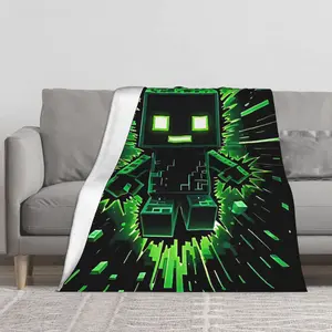 This Creeper Explosion flannel blanket, a soft and warm four-season throw blanket for home decoration and camping trips, is the best choice for Christmas and Halloween gifts.