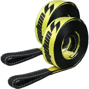 2 Pack Tow Strap 2" x 20 ft 20000 lbs Break Strength Kinetic  Tow Rope with Loops, Towing Straps,Tree Saver Snatch Ropes for ATV,UTV,,Tractor,,Boat,Trailer Accessories