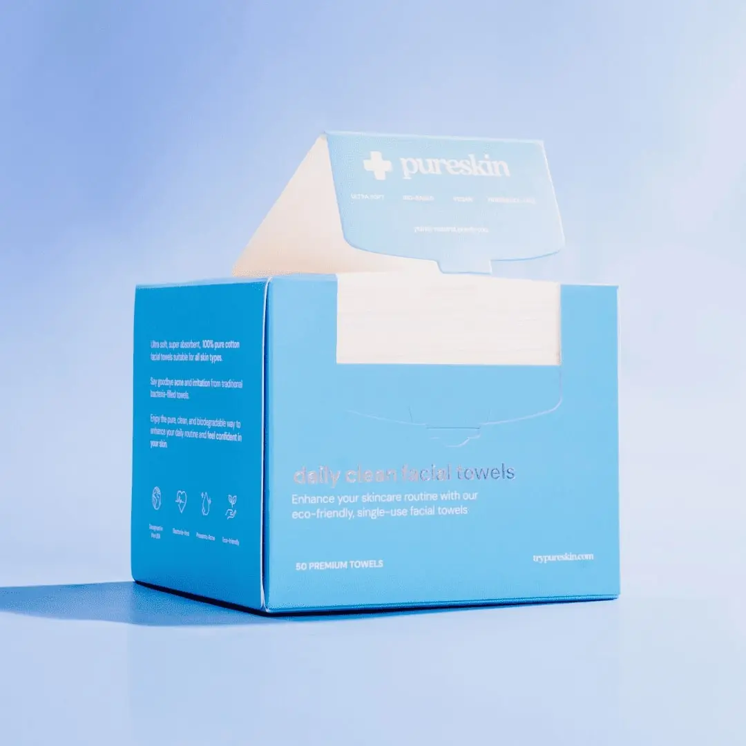 pureskin® daily clean facial towels