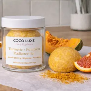 brightening soap bar|  Turmeric & Pumpkin Radiance Bar - Gentle Acne-Prone Skin Cleansing Soap with Ancient Chinese Herbs & Tea Infusion Skin Repair