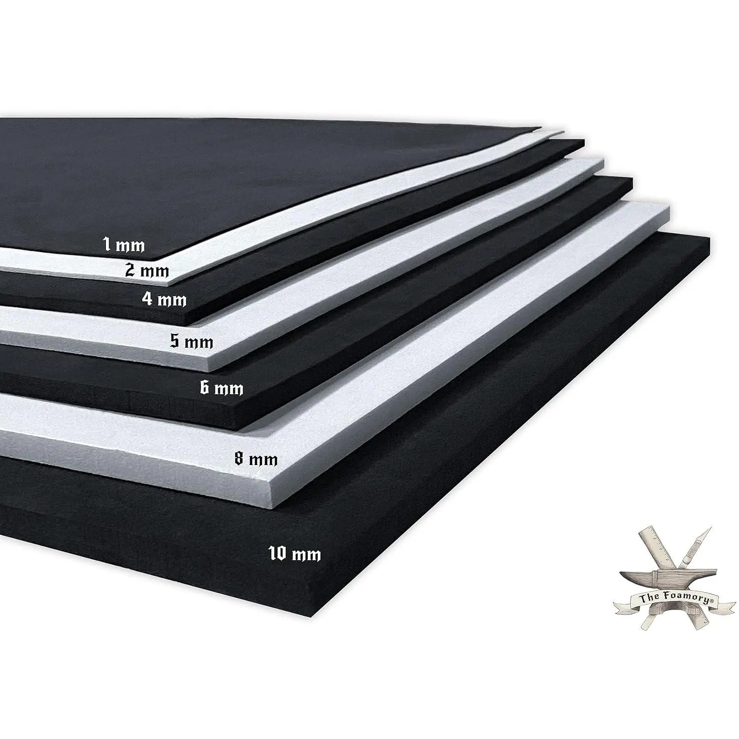 Shape Retention EVA Cosplay Foam 6mm (1mm-10mm) 14x39 inch Black or White High Density EVA Foam Sheets. Premium 85 kg/m3 Heat Shape Material for DIY Convention or Halloween Costumes