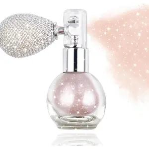 Pink Hair Glitter, Spray Glitter for Hair and Body, Body Shimmer Spray, Not Sticky Sparkle Body Highlighter, Fabric Glitter Spray for Clothing, Body Glitter Spray for Women Kids, Festival Accessories springtok