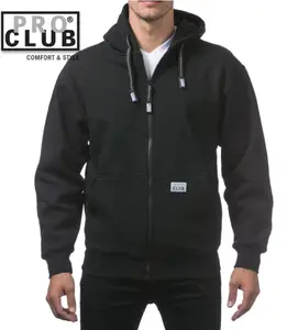 PROCLUB Men's Heavyweight Zip up Hoodie Casual Zipper Jacket PRO CLUB Full Zip Up Jacket Classic Soft Fleece Hooded Sweatshirts Hip Hop Harem