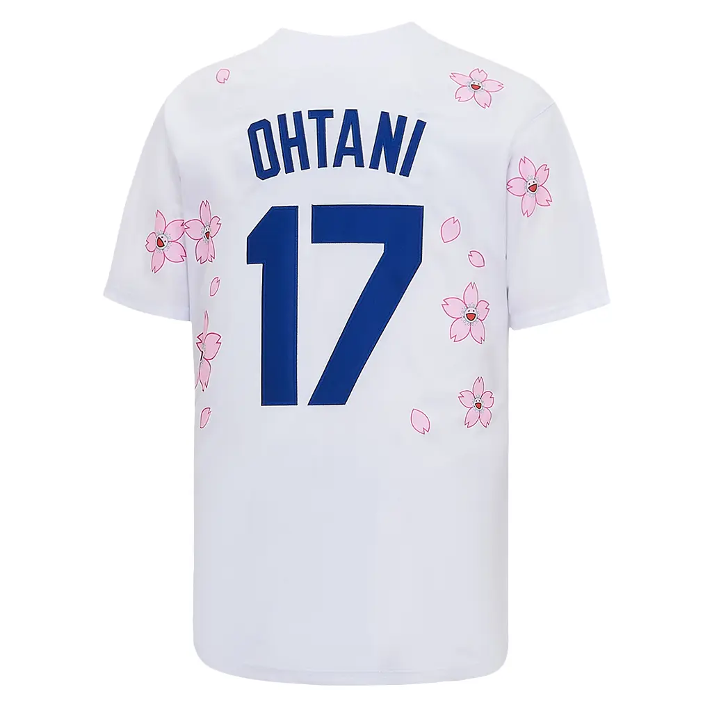 Men’s #17 Sakura Cherry Blossom Embroidered Baseball Jersey, Baseball Apparel, Fan Gift for Game Day, Holiday Gift