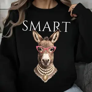 Smart Assss Shirt – Funny Donkey Graphic Tee, Smart Donkey Meme Sweatshirt, Unisex Hoodie, Cute Animal Humor Tee, Unisex Sweater Pullover Tee