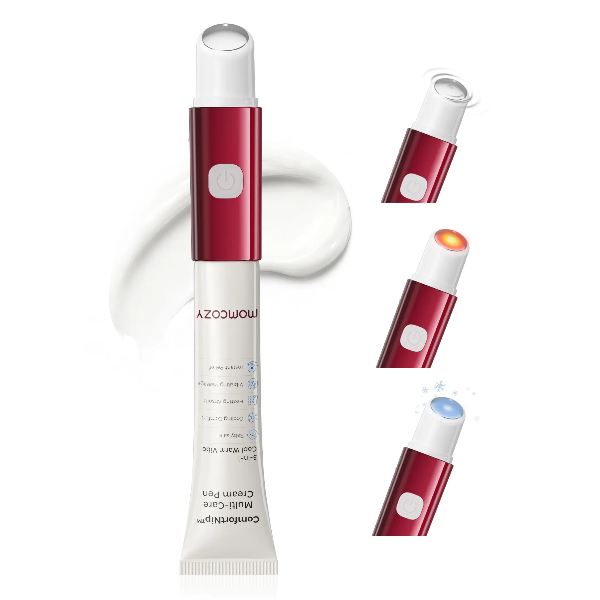 Momcozy 3-in-1 Lactation Care Pen – Heat, Cool & Vibration Nipple Relief with Touch-Free Cream Applicator NM003