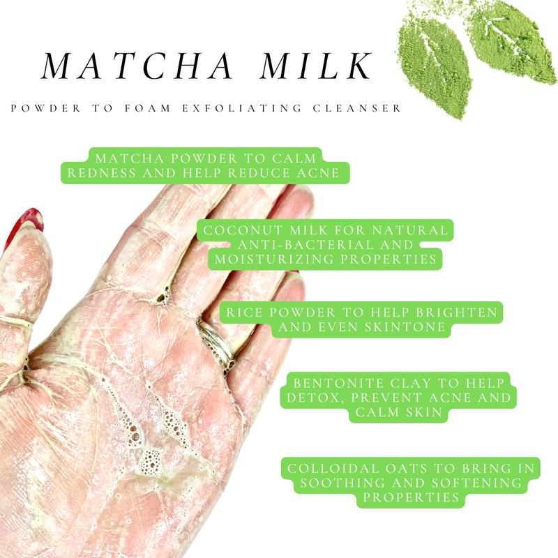House of Orange Matcha Milk Cleansing Powder for Gentle Acne Treatment & Calming Redness, Vegan, Fragrance-Free, Nourishing Coconut & Rice Clay Facial Wash, 2 oz Pack
