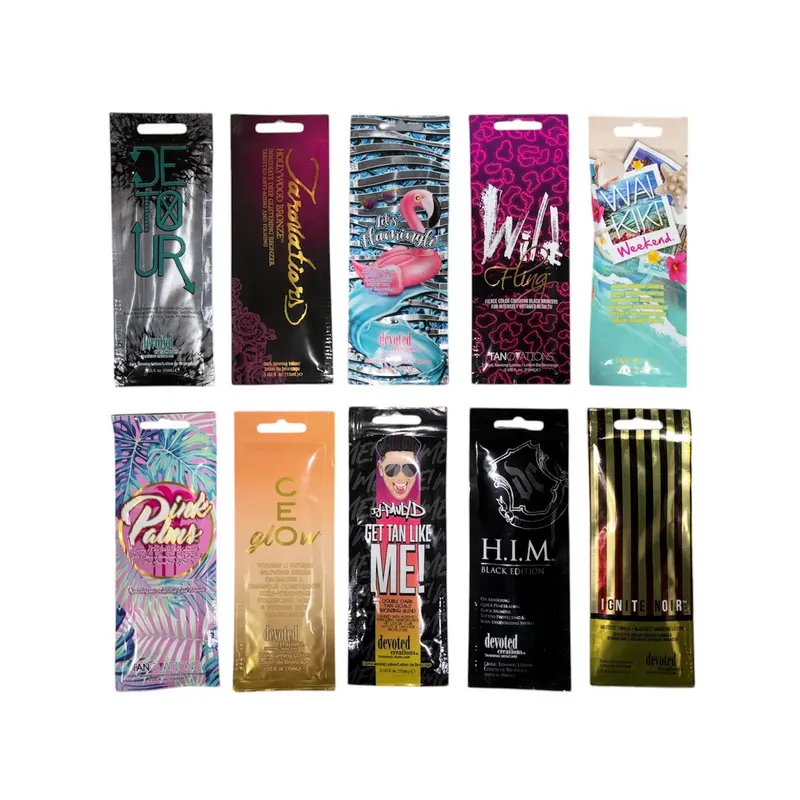 10 New Tanning Lotion Sample Packets - Major Brands Bronzer & Intensifier - 10PACK Body Care Skincare