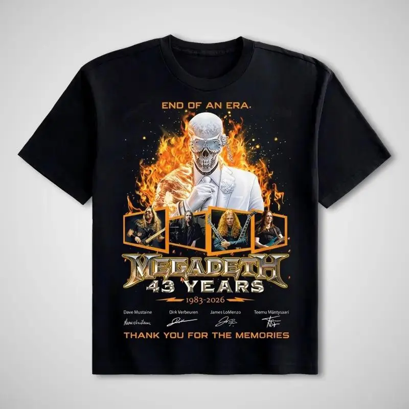 Megadeth Shirt - 43rd Anniversary Tee, Final Tour Graphic, Last Album Design, TikTok Viral Fit