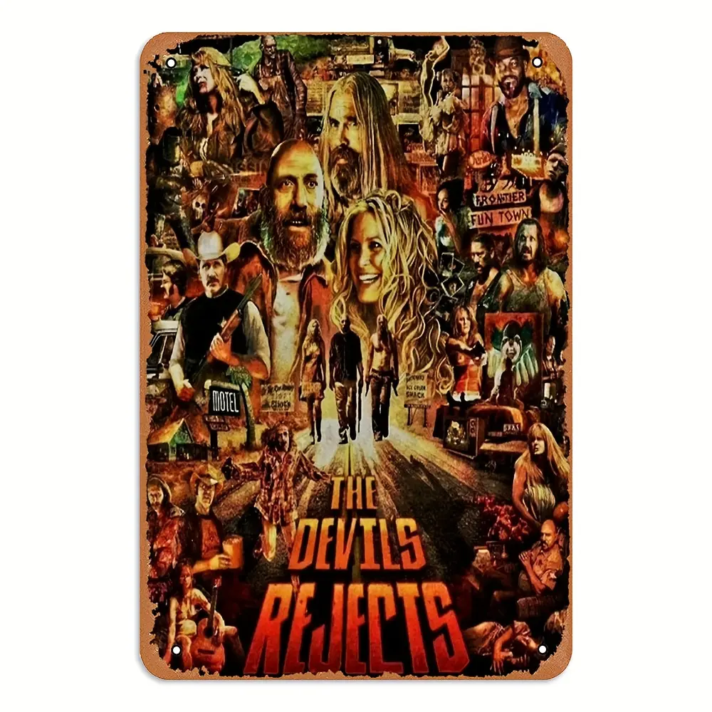 Vintage "The Devil's Rejects" Horror Movie Print Iron Tin Sign - 12x8 in Home Supplies Plaque, Wall Art for Room Home Decor