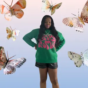 Pink and green  oversize  Sweatshirts cardigan