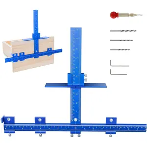 Cabinet Hardware Jig,Aluminum Cabinet Hardware Handle Jig Tool for Handles Pulls Knobs,Woodworking Drilling Hole Doweling Guide Punch Locator for Installation Handles Knob on Drawer Door Pulls.