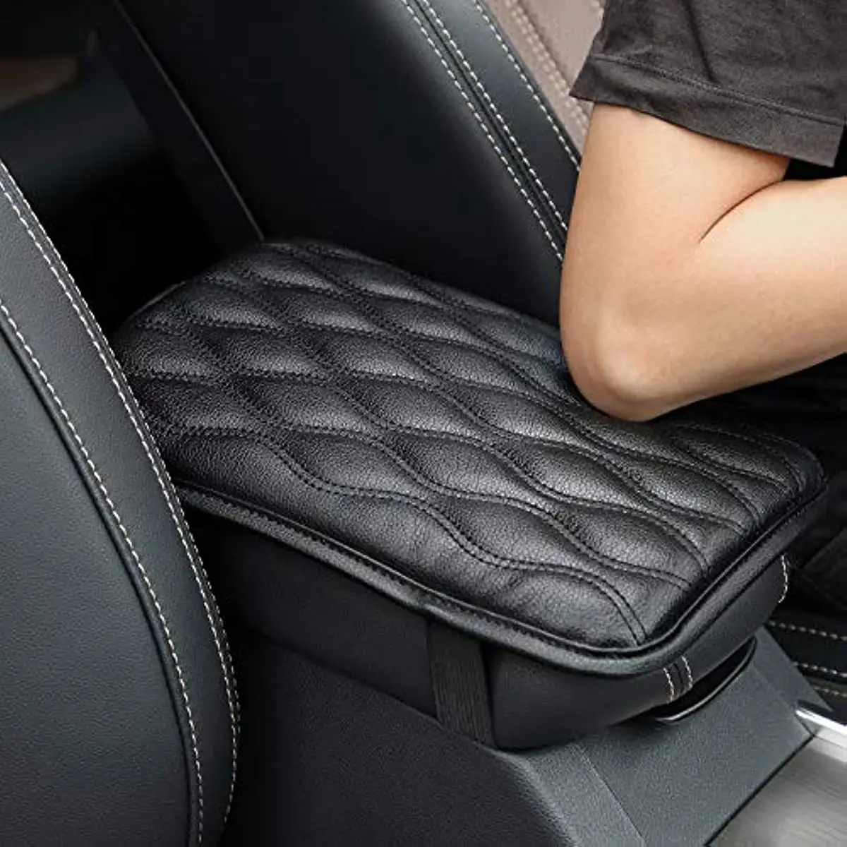 Waterproof Solid Car Armrest Pad, Pu Leather Car Armrest Seat Box Cover Protector, Car Accessories for Guys