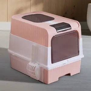 Non-Automatic Drawer-Type Cat Litter Tray for All Cat Breeds - Splash-Proof Barrier, Odor-Lock Deodorizing Scoop, Easy Replacement Design, PP Plastic & Stainless Steel Construction
