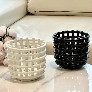 Multifunctional Basket Desk Pen Organizer, Kitchen Decorative Makeup Brush Storage, Home Stationery & Cosmetic Holder, Chopstick Spoon Drainer, Countertop Storage Box for Bathroom Bedroom Office