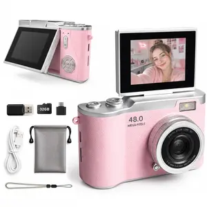Flip Screen Ccd Camera, Portable Student Camera with Storage Card, Ideal for Teens and Back-To-School, Compact Selfie Digital Camera