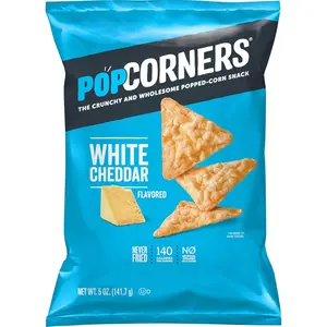 Popped Corn Snack Chips, White Cheddar, 5 Oz