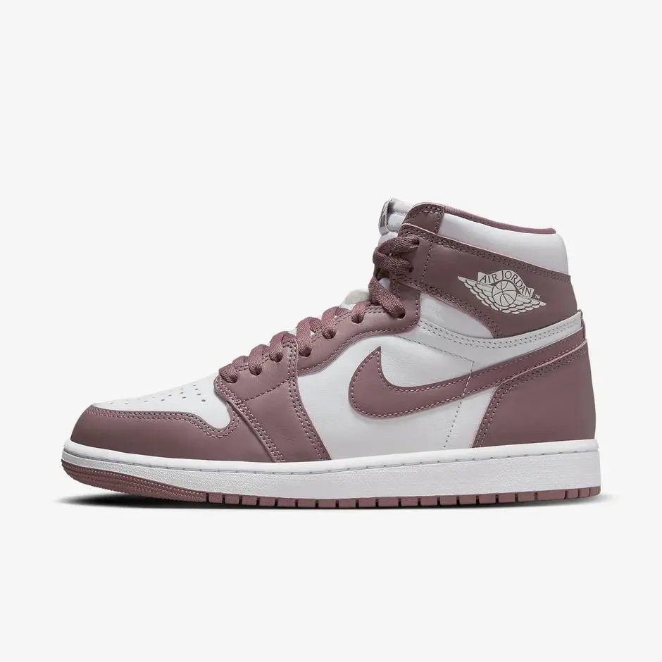 Jordan 1 Retro High OG Mauve Men's DZ5485-105 & GS FD1437-105 New White Swoosh