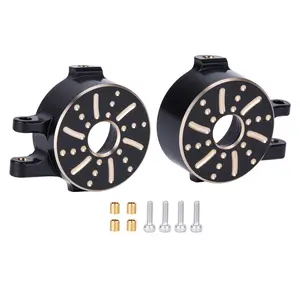 Black Coated Brass Steering Knuckles Skid Plate Diff Covers Weights for 1/32 RC Crawler Car Redcat Ascent-32 Parts