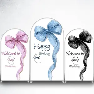 15-day Delivery Lavender Bow Welcome Arch Backdrop Cover for 30th Birthday and Bridal Shower