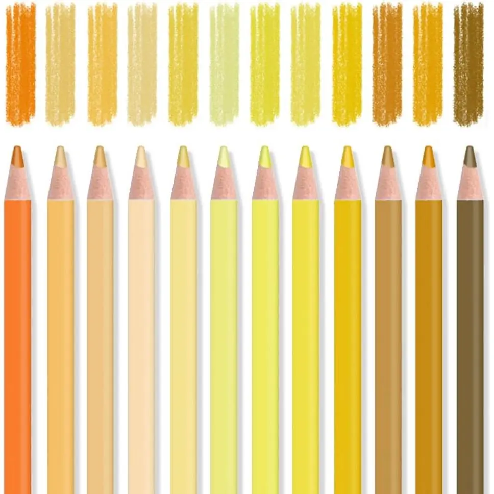 12Pcs Yellow Colored