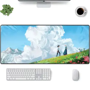[Sale Up To 50%] Howl?s Moving Castle Mouse Pad - Sophie & Howl Hilltop Scene Ghibli Desk Mat