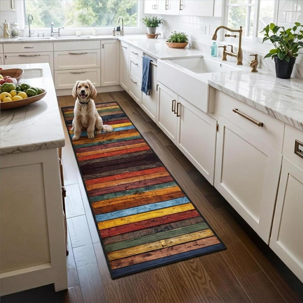 2x10 Colorful Rustic Wood Runner Rug – Washable Non-Slip Kitchen Rug, Soft Low Pile Carpet Perfect for Hallway, Laundry & Pet-Friendly Homes 2x10 Colorful Rustic Wood Runner Rug – Washable Non-Slip Kitchen Rug, Soft Low Pile Carpet Perfect for Hallway, Laundry & Pet-Friendly Homes