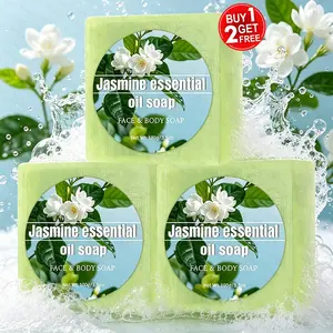100g*3pcs Jasmine Essential Oil Soap,Moisturizing Cleanser Made from Jasmine Essential Oil And Shea ，gentle nourishment,oil control Deep Cleansing, Designed for Clear Skin, Smooth skin,use Face And Body,Long-Lasting Fragrant Soap,for all skin type