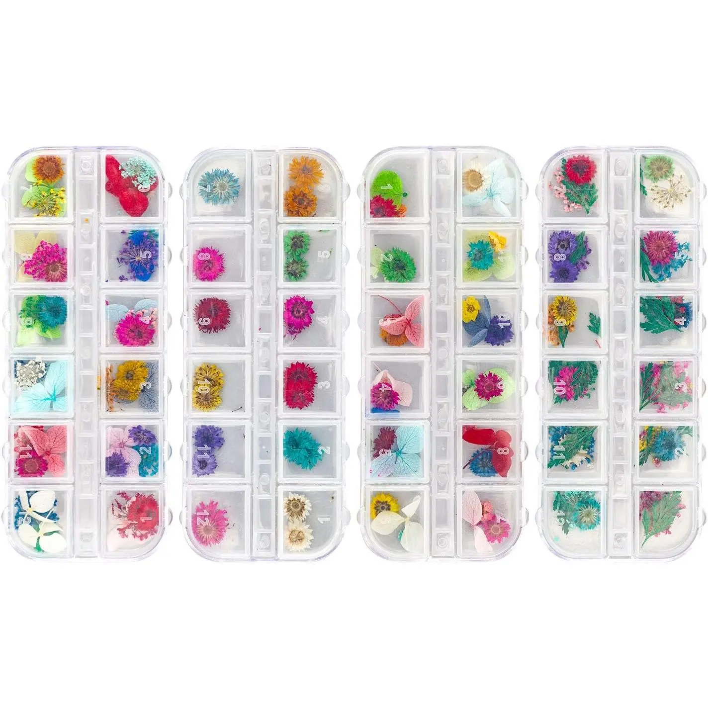 Gartful 4 Boxes Dried Flowers for Resin - 48 Styles Natural 3D Applique Crafting Supplies, Resin Filler for Epoxy Casting Silicone Molds, DIY Decor, Handmade Projects