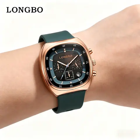 Unisex Modern Open-Face Wristwatch - Digital, Durable, Water Resistant, Luminous Display, Light Luxury Diamond-Studded Design, Soft Silicone Strap, 3-Eye Timing Multifunctional Dial, Cool Black Square Shell, for Casual, Daily Wear, Business Use
