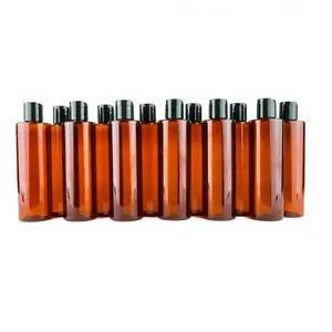 Plastic Amber Bottle-8 Oz: 12 x 8 oz Plastic Amber Bottles