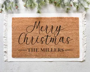 Personalized Christmas Doormat, Christmas Welcome Mat, Merry Christmas Door Mat, Personalized Christmas Gift, Customizable Christmas Decor