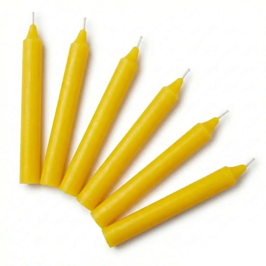 Yellow 6-Inch Ritual Taper Candles — Set of 6 for Mercury Magic