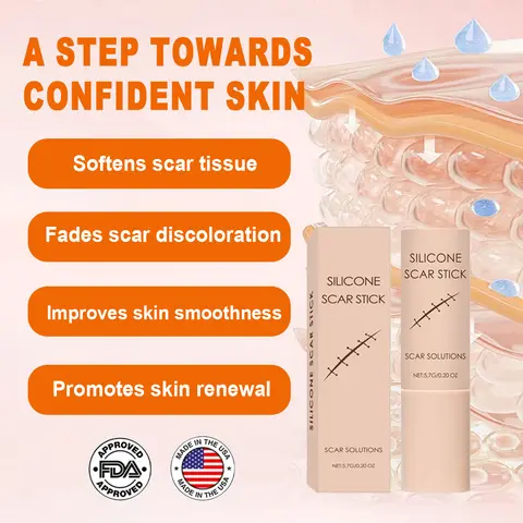Hyaluronic Acid Scar Care Stick - Lightweight Scar Cream, Moisturizing Body Lotion & Cream for Sensitive Skin, Soothing Redness Relief, Fades Marks, Daily Face & Body Treatment