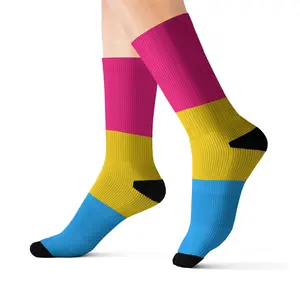 Pride Socks - Pansexual Flag, Gay Pride Socks | Unisex Mid Calf Crew Socks