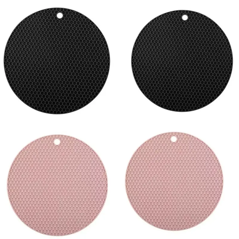 Round Silicone Honeycomb Mat, 5/6 Piece Heat Resistant Kitchen Pad, Multi-Functional Insulated Bowl and Pot Pad, Essential Desktop Accessory