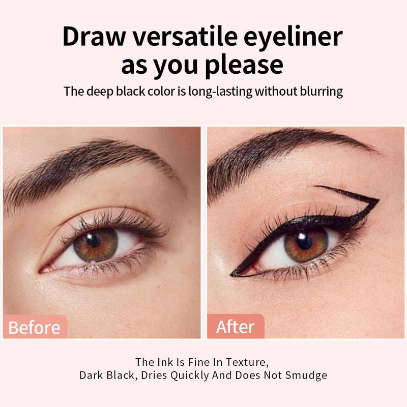Rotating Eyeliner Stamp & Pen, Easy Application Waterproof Liner for Precise Wings, Daily and Professional Makeup