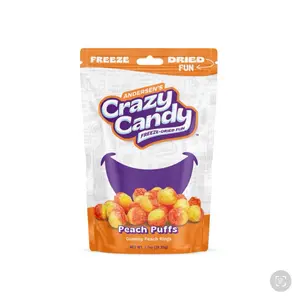 Andersen’s crazy candy Freeze dried peach rings 1.5 oz snacker