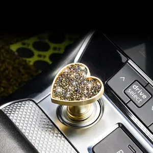 Glitter Decor Car Engine Start Stop Button Cover, Universal Car Accessories for Women & Girls, Car Stuff, Creative Heart Shaped Car Engine Start Stop Button Decoration, Car Gadgets