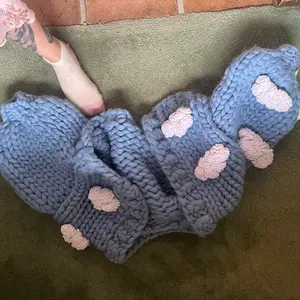 Hand Knit cloud sweater, soft warm cozy adorable cardigan! Fluffy and playful Knitwear Womenswear Crop Tops Women