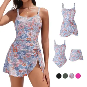 Blooming Jelly Push Up Swim Dress Womens One Piece Tummy Control Swimsuits Full Coverage Bathing Suit  2026