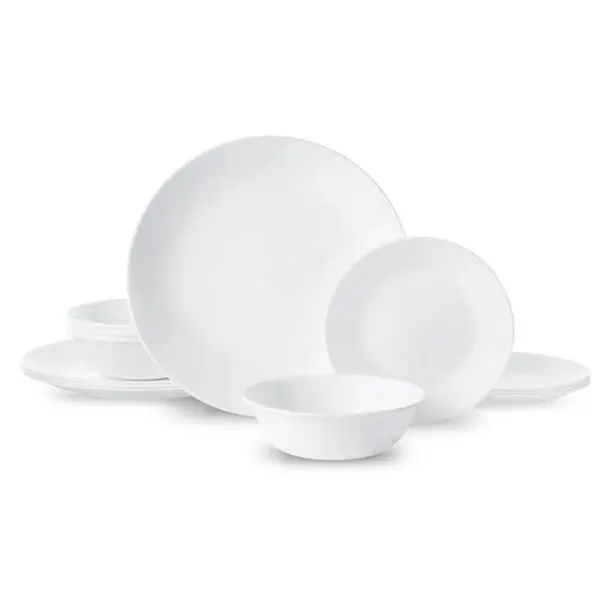 Corelle Winter Frost White 12-Piece Glass Dinnerware Set (Service for 4)