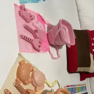 Dreamon Beach Bucket Toys Set for Kids 3-10, Collapsible Sand Buckets with Beach Molds & Mesh Bag, 3 Set Sand Toys for Beach, Sandbox Summer Travel Toys