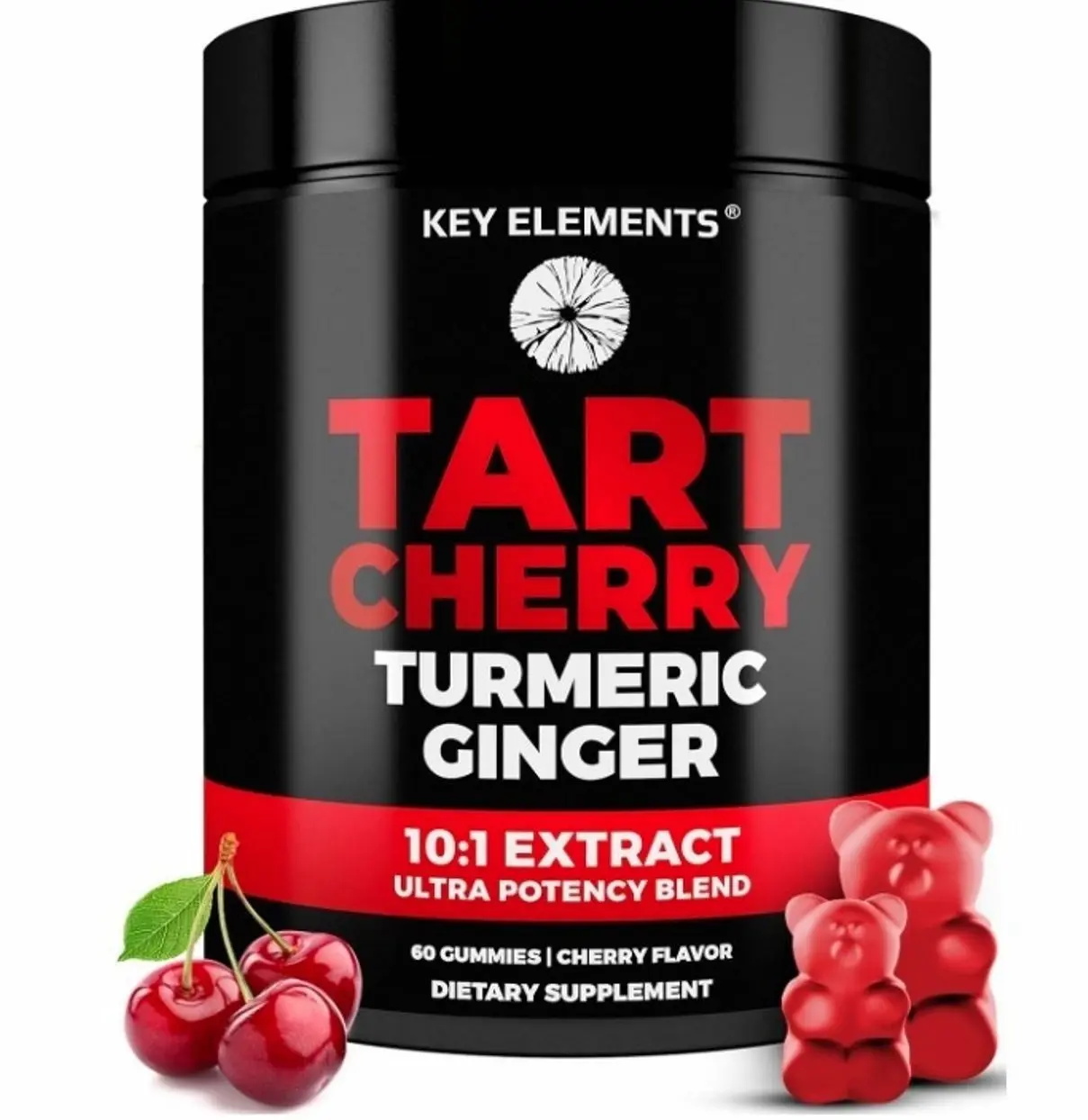 [Ultra Strength] Tart Cherry Gummies Extract with Turmeric & Ginger - Natural Tart Cherry Supplement for Uric Acid Cleanse Support & Recovery Gummies