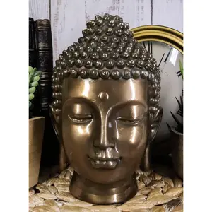 Ebros Shakyamuni Buddha Gautama Ushnisha Head Statue 6.5" Tall (Bronze Patina)